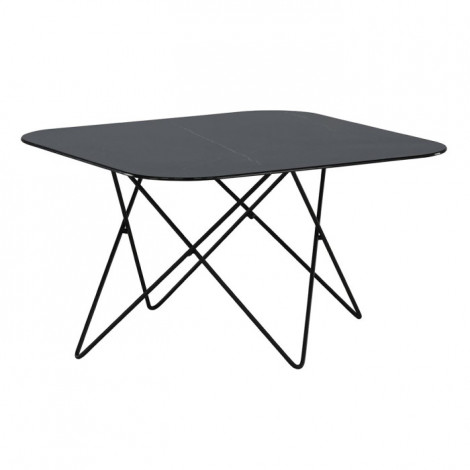 Table Basse en Verre Marbré "Tristar" 80cm Noir|Table Basse|Paris Prix