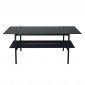 Table Basse en Verre "Von Staf" 120cm Noir Marbre|Table Basse|Paris Prix