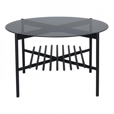 Table Basse en Verre "Von Staf" 80cm Noir|Table Basse|Paris Prix