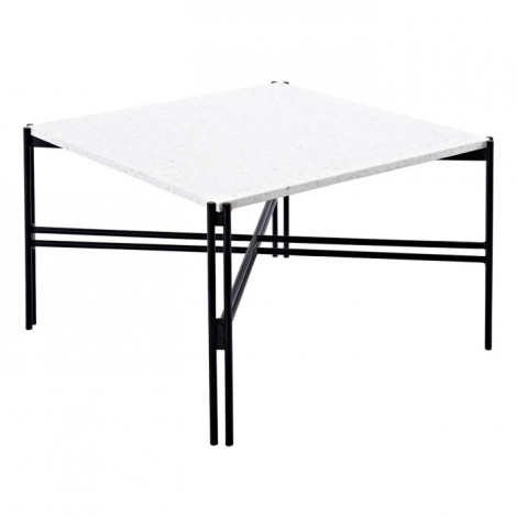 Table Basse Design Terrazzo "Razzia" 75cm Blanc|Table Basse|Paris Prix