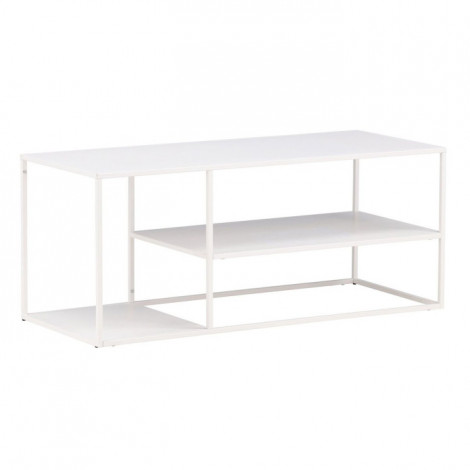 Table Basse Avec Étagères "Staal" 120cm Blanc|Table Basse|Paris Prix