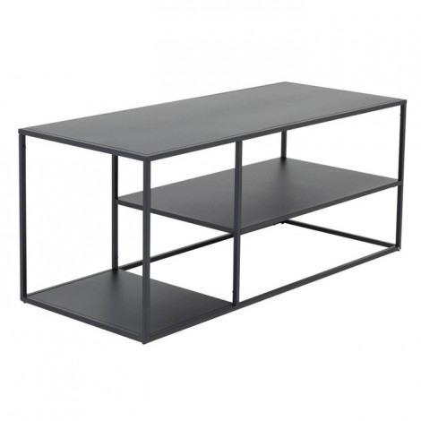 Table Basse Avec Étagères "Staal" 120cm Noir|Table Basse|Paris Prix