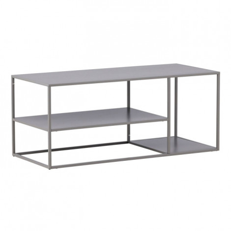 Table Basse Avec Étagères "Staal" 120cm Gris Clair|Table Basse|Paris Prix