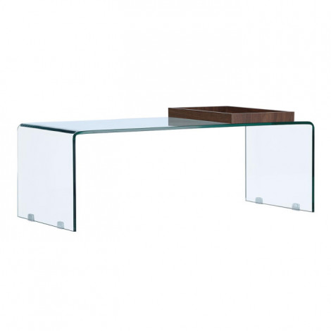 Table Basse en Verre "Telemark" 110cm Transparent|Table Basse|Paris Prix