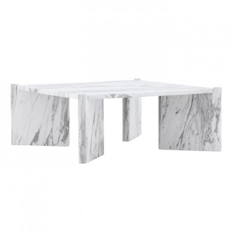 Table Basse Effet Marbre "Rogaland" 100cm Blanc|Table Basse|Paris Prix