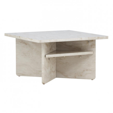 Table Basse Effet Marbre "Alesund " 75cm Beige|Table Basse|Paris Prix
