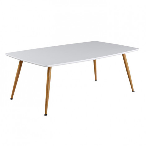 Table Basse Design "Plaza" 120cm Blanc & Naturel|Table Basse|Paris Prix