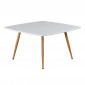 Table Basse Design "Plaza" 80cm Blanc & Naturel|Table Basse|Paris Prix