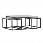 Lot de 3 Tables Basses Gigognes "Solna" 80cm Gris|Table Basse|Paris Prix