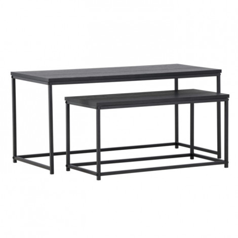Lot de 2 Tables Basses Gigognes "Mallan" 100cm Noir|Table Basse|Paris Prix