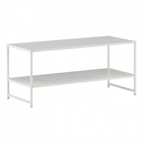 Table Basse Avec Étagère "Staal" 102cm Blanc|Table Basse|Paris Prix