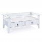 Table Basse en Pin Massif "Abigael" 115x60cm Blanc|Table Basse|Paris Prix