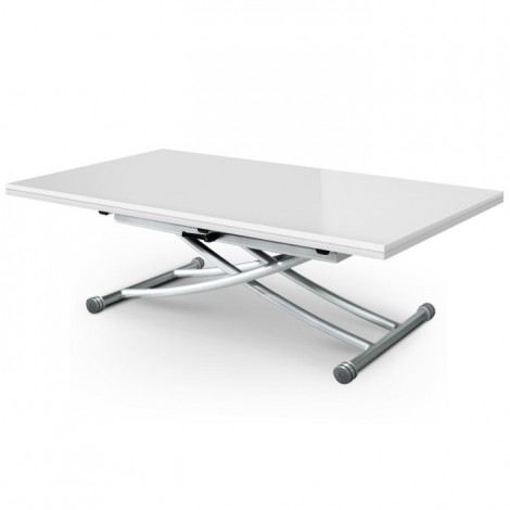 Table Basse Rectangulaire "Higher" 150cm Blanc Laqué|Table Basse|Paris Prix