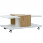 Table Basse Design "Yavor" 110cm Naturel & Blanc|Table Basse|Paris Prix