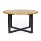 Table Basse Ronde "Camden" 80cm Chêne & Noir|Table Basse|Paris Prix