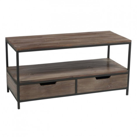 Table Basse 2 Tiroirs "Cassidy" 120cm Marron|Table Basse|Paris Prix