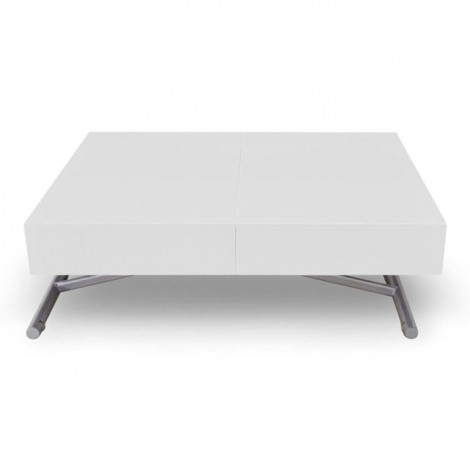 Table Basse Relevable "Lift" 120-190cm Blanc|Table Basse|Paris Prix