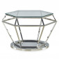 Table Basse Design "Ruby" 80cm Transparent & Argent|Table Basse|Paris Prix