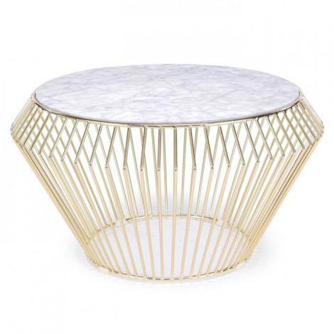 Table Basse Design en Marbre "Sany" 80cm Blanc|Table Basse|Paris Prix