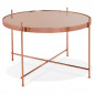 Table Basse Design en Verre "Rona" 63cm Cuivre|Table Basse|Paris Prix