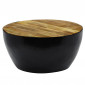 Table Basse Design "Lisala" 68cm Noir & Naturel|Table Basse|Paris Prix
