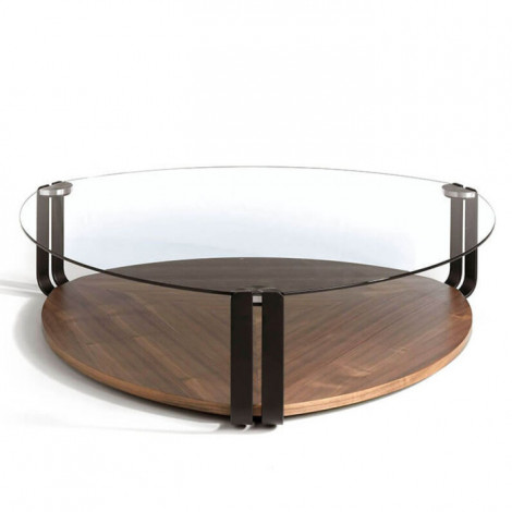 Table Basse Bois & Verre "Kouda" 135cm Naturel|Table Basse|Paris Prix