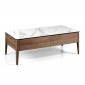 Table Basse Marbre & Bois "Sade" 120cm Naturel|Table Basse|Paris Prix