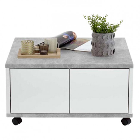 Table Basse Design "Volgan" 70cm Gris & Blanc|Table Basse|Paris Prix