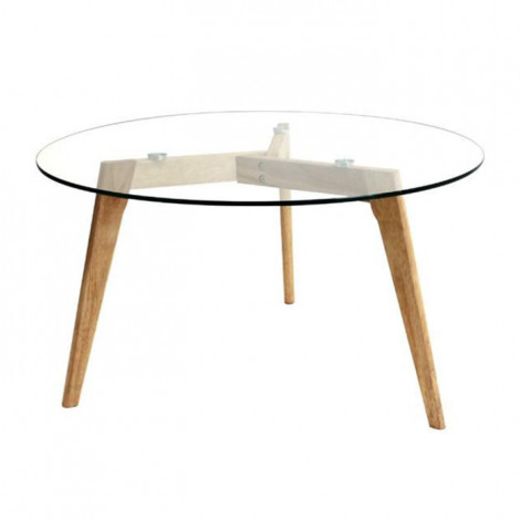 Table Basse en Verre "Ronde" 80cm Transparent|Table Basse|Paris Prix