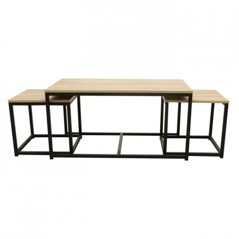 Lot de 3 Tables Basses "Seattle" 90cm Naturel|Table Basse|Paris Prix