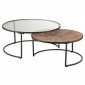 Lot de 2 Tables Basses Rondes "Hexagone" 91cm Noir|Table Basse|Paris Prix