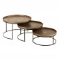 Lot de 3 Tables Basses Gigognes "Bano" 80cm Rouille|Table Basse|Paris Prix