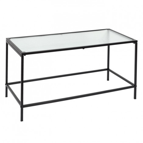 Table Basse Design Métal & Verre "Rosa" 80cm Noir|Table Basse|Paris Prix