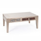 Table Basse Design Bois Massif "Aztek" 110cm Gris|Table Basse|Paris Prix