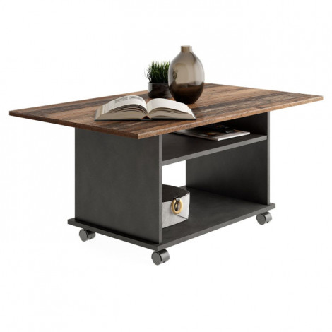 Table Basse Design "Zura" 100cm Chêne Foncé|Table Basse|Paris Prix