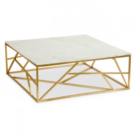 Table Basse Design en Marbre "Puzzle" 99cm Or|Table Basse|Paris Prix