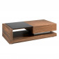 Table Basse en Bois & Vitrail "Lucia" 130cm Noyer|Table Basse|Paris Prix