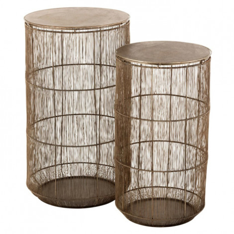 Lot de 2 Tables Gigognes "Freyo" 70cm Bronze|Table Basse|Paris Prix