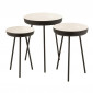 Lot de 3 Tables Gigognes "Pulta" 67cm Noir & Blanc|Table Basse|Paris Prix