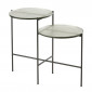 Table Gigogne 2 Niveaux "Rita" 80cm Transparent & Noir|Table Basse|Paris Prix