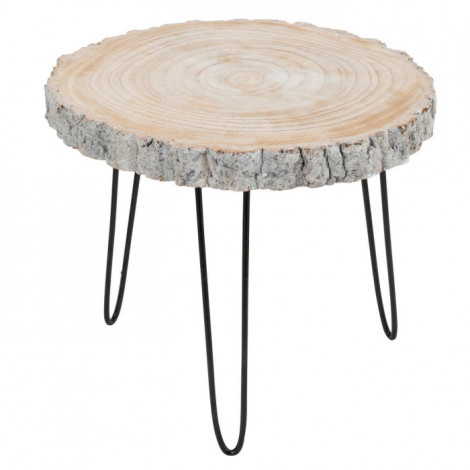 Table d'Appoint Gigogne "Albo" 58cm Gris & Naturel|Table Basse|Paris Prix