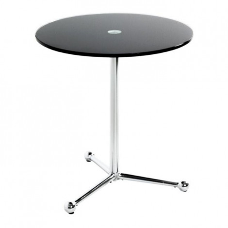 Table d'Appoint Design "Limana" 50cm Noir & Chromé|Table Basse|Paris Prix
