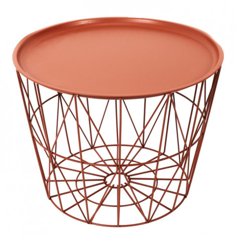 Table d'Appoint Design "Filaire" 52cm Terracotta|Table Basse|Paris Prix