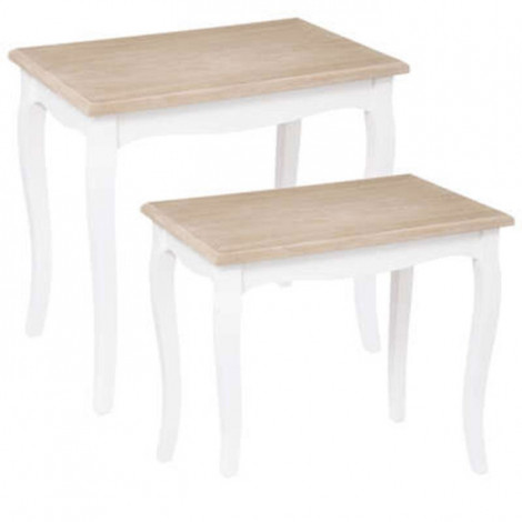 Lot de 2 Tables à Café "Chrysa" 60cm Blanc|Table Basse|Paris Prix