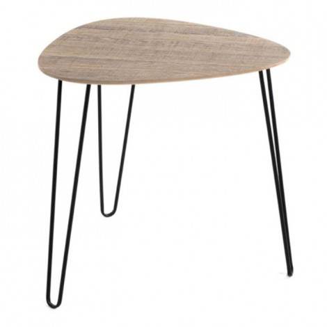 Table d'Appoint Design "Rodry" 48cm Chêne & Noir|Table Basse|Paris Prix