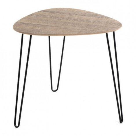 Table d'Appoint Design "Rodry" 43cm Chêne & Noir|Table Basse|Paris Prix