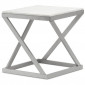 Table d'Appoint Design "Palamo" 57cm Argent & Blanc|Table Basse|Paris Prix