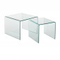Lot de 2 Tables Gigognes "Veria" 65cm Transparent|Table Basse|Paris Prix