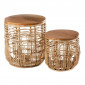 Lot de 2 Tables Gigognes "Ellen" 50cm Naturel|Table Basse|Paris Prix