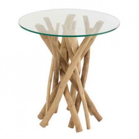 Table d'Appoint en Teck "Driftwood" 50cm Naturel|Table Basse|Paris Prix
